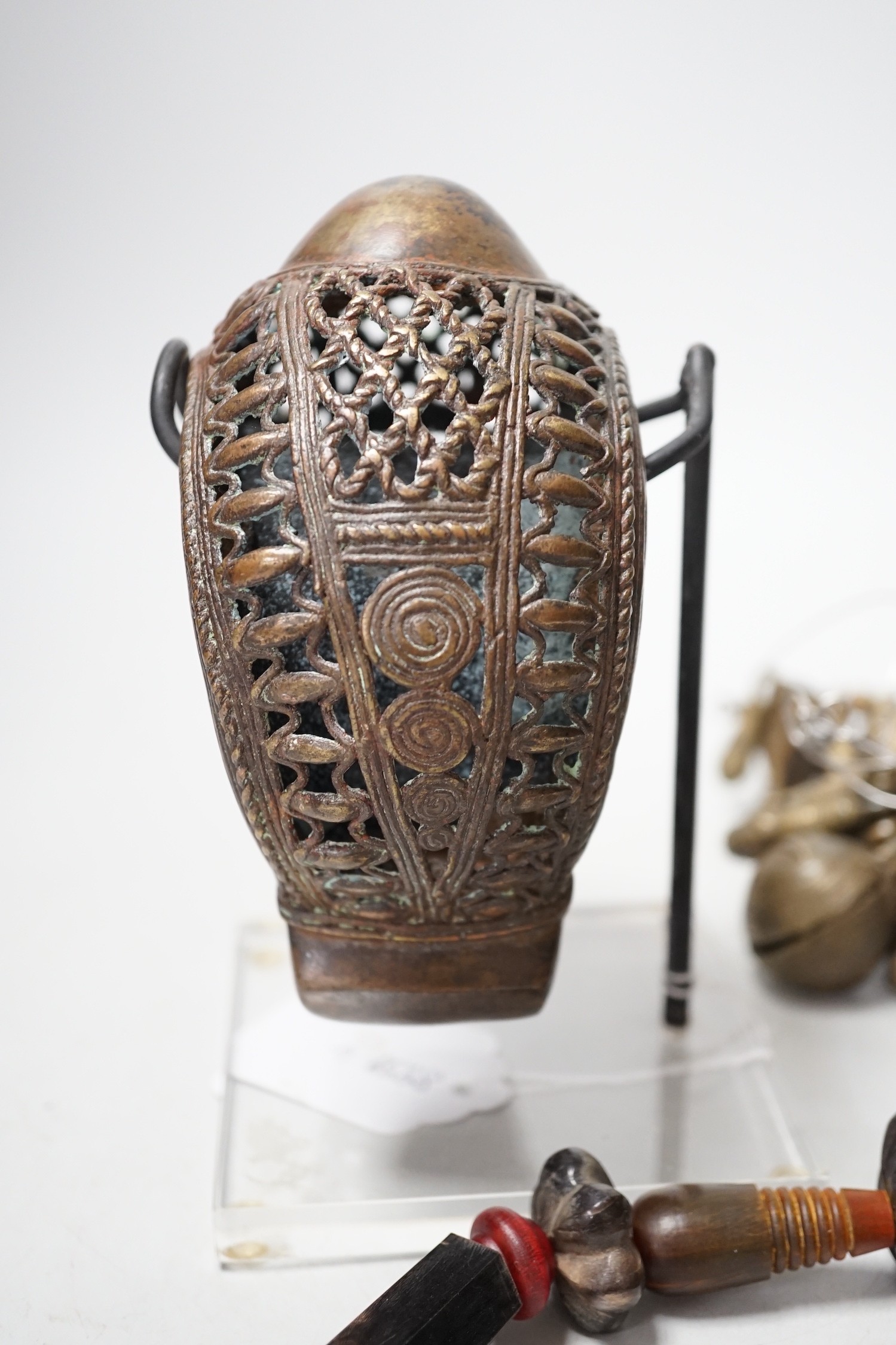 A group of tribal African jewellery, Baule and Bamelette